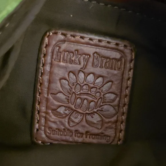 Lucky Brand Green Suede Hobo Bag with Brown Details - Picture 4 of 4